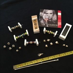 Love links charms, bracelet and extender.